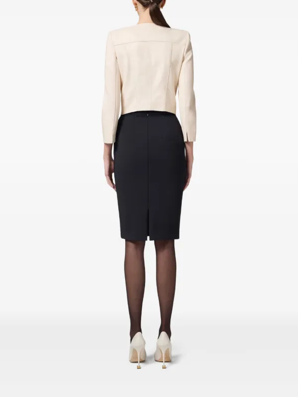 Elisabetta Franchi フローラル レザージャケット