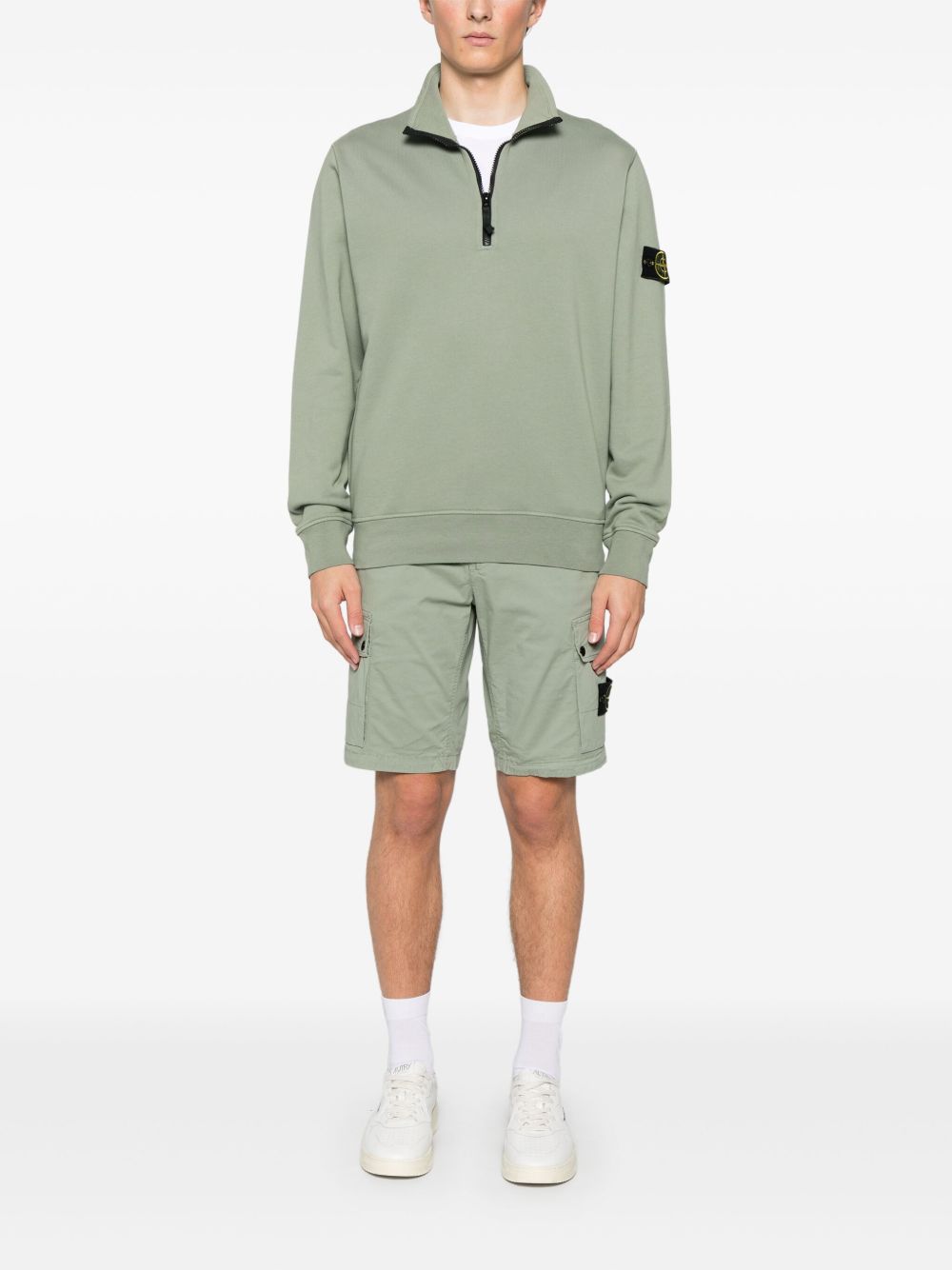 Stone Island Sweater met Compass-logopatch - Groen