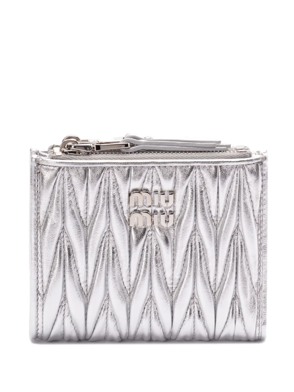 Miu Miu small matelassé leather wallet | Silver | Image 1
