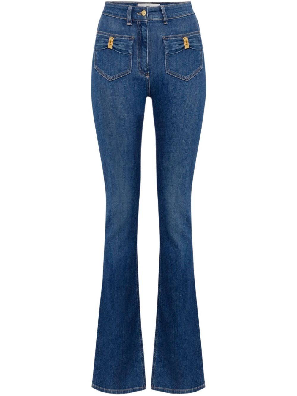 bow-detailing flared jeans