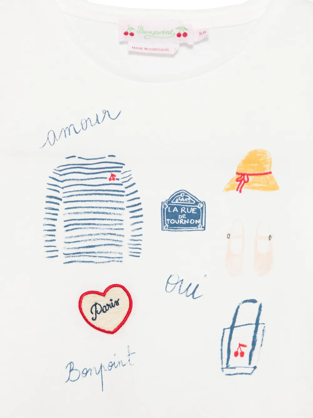 Bonpoint T-shirt met print Wit