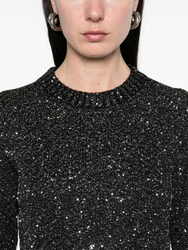Maglione Donna Con Paillettes Lucide – Morbido A Girocollo, Perfetto Per Autunno E Inverno, Elegante Per Feste E Tempo Libero - 2