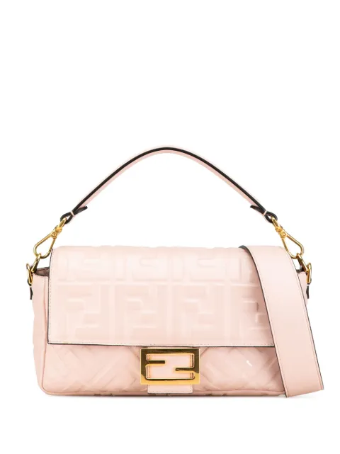 Fendi Pre-Owned 2000-2010 Zucca Embossed Leather Baguette satchel