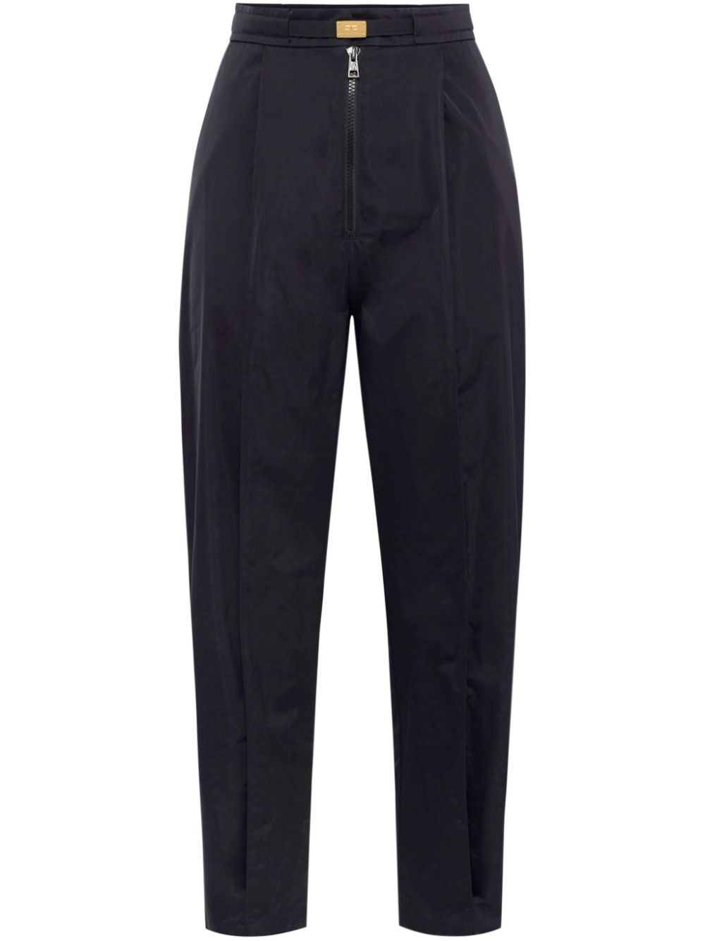 Elisabetta Franchi belted voile boyfriend trousers - Black