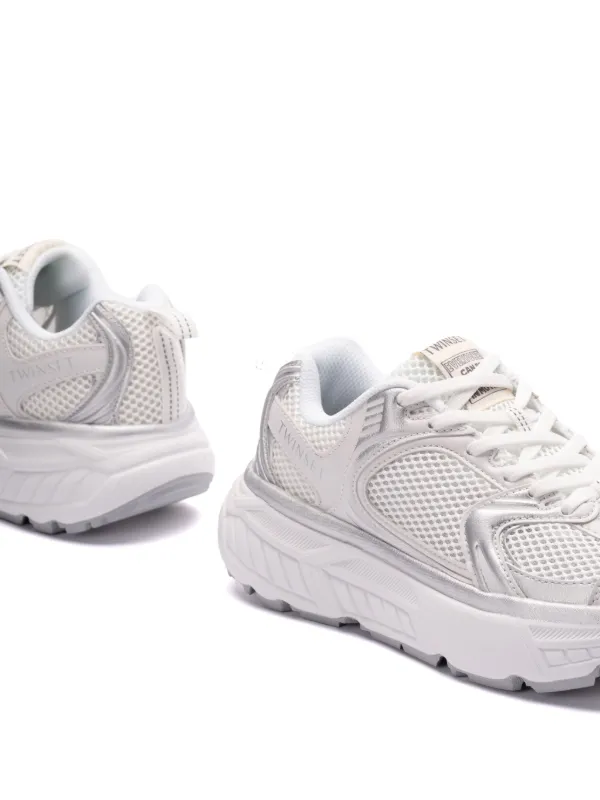 TWINSET レディーススニーカー ホワイト TWINSET メッシュパネル スニーカー | ホワイト | FARFETCH JP