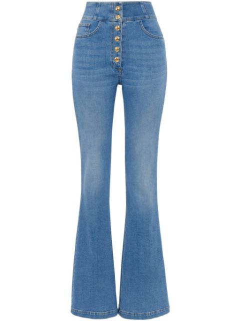 Elisabetta Franchi logo-button flared jeans