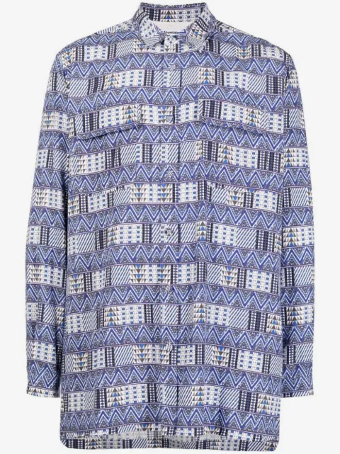 White Mountaineering chemise à motif jacquard