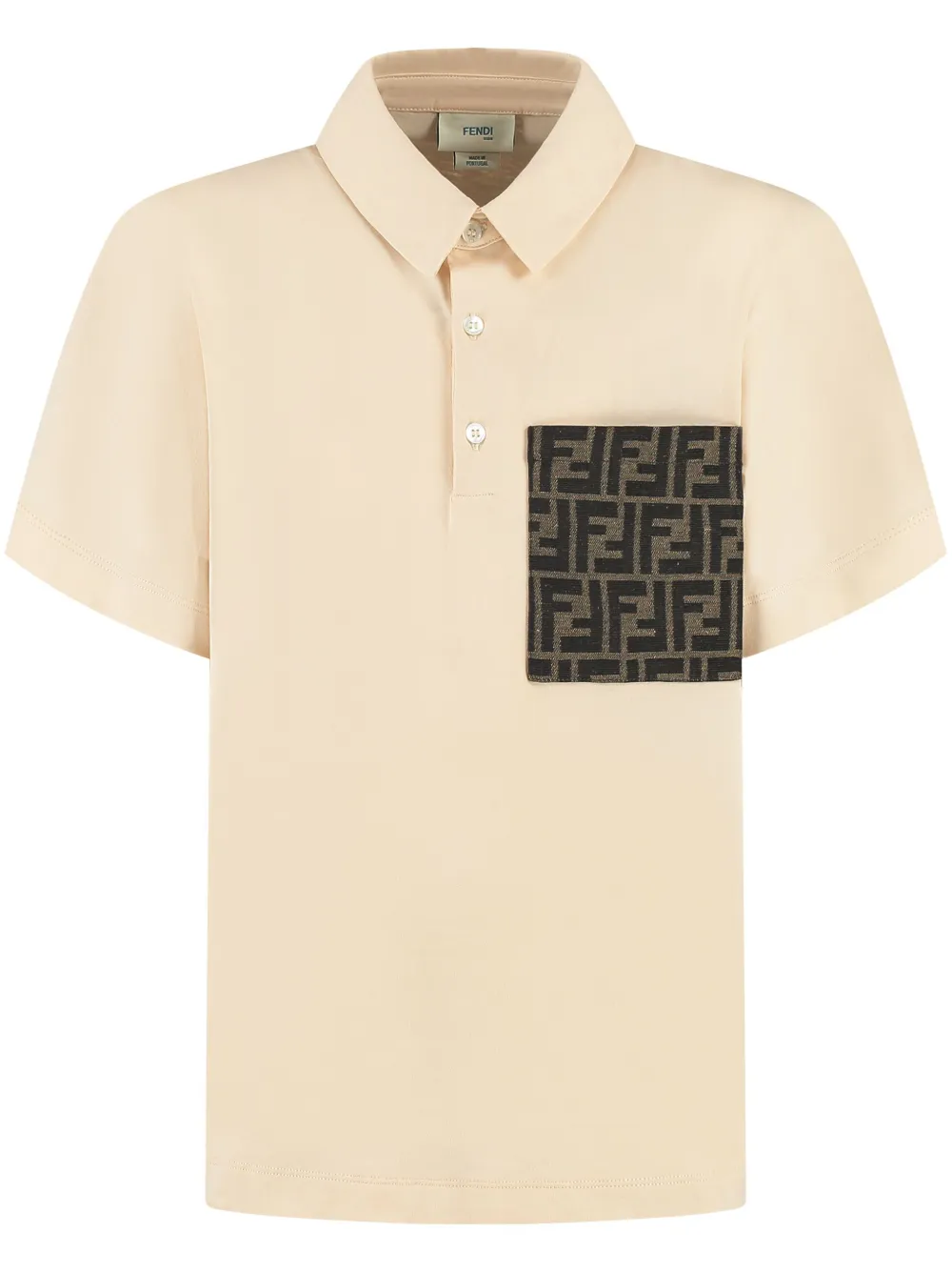 Fendi Kids Jersey poloshirt Beige