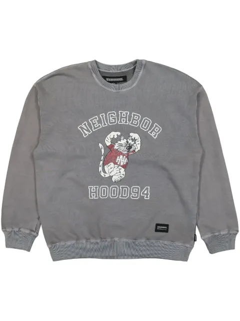 Neighborhood sudadera con mascota estampada