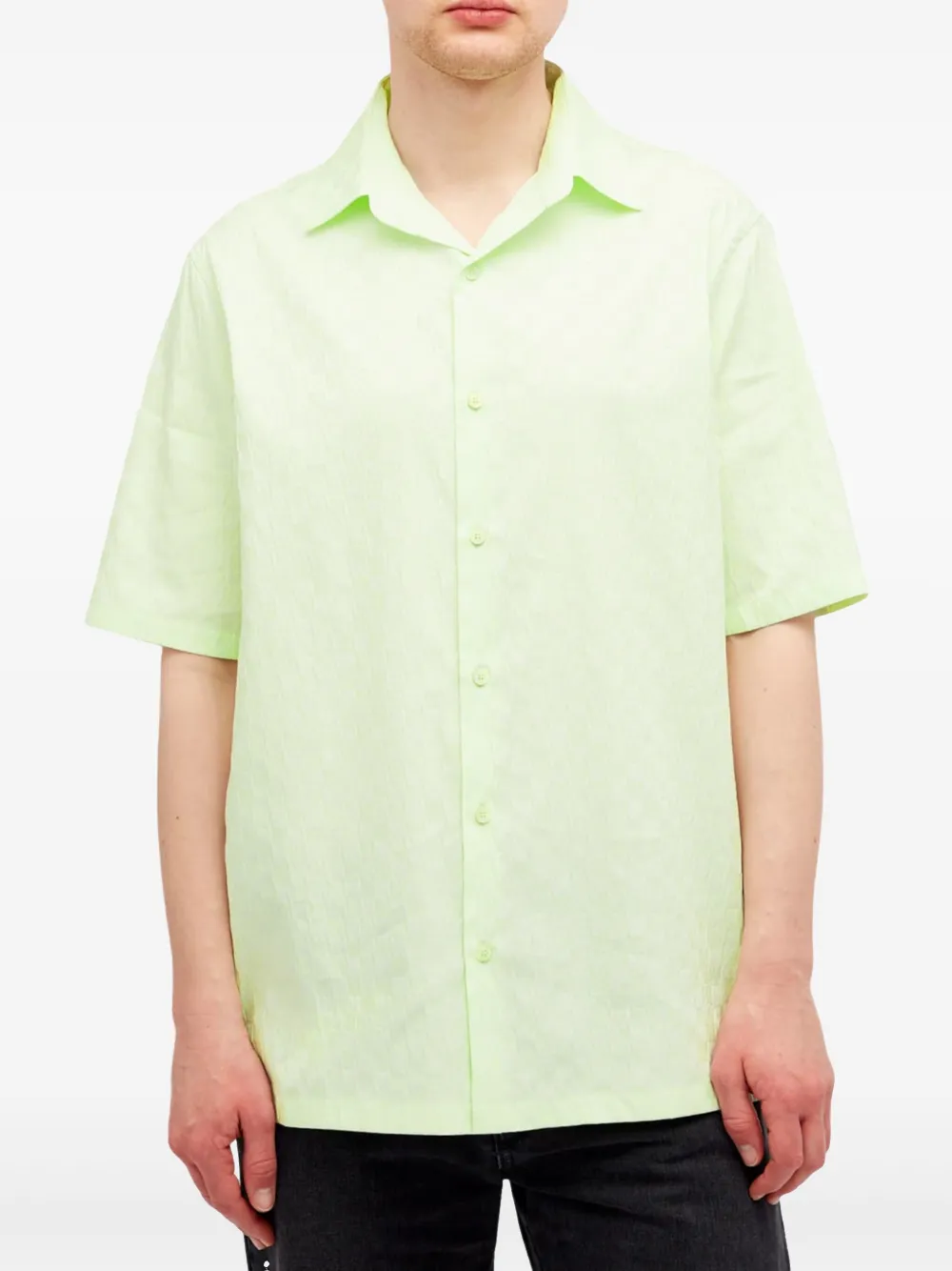 Off-White Overhemd met jacquard Groen