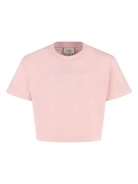 Fendi Kids playera con aplique del logo