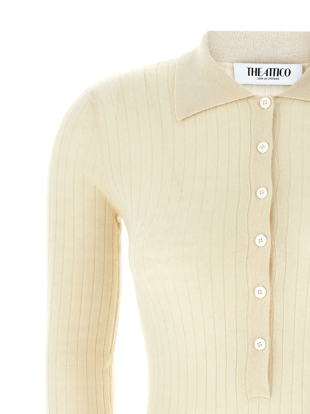 The Attico Geribbelde sweater Wit