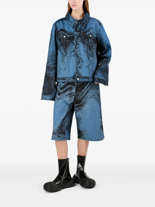値下げ不可 Camper Lab Denim Shorts size 30 CamperLab abstract-print Denim Shorts | Black | FARFETCH