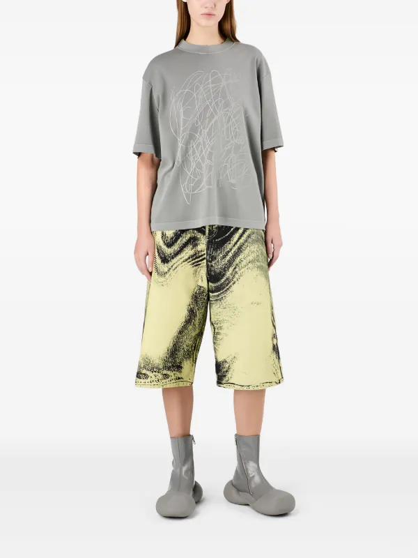 ◯CAMPERLAB / DENIM SHORTS CamperLab abstract-print Denim Shorts | Black | FARFETCH