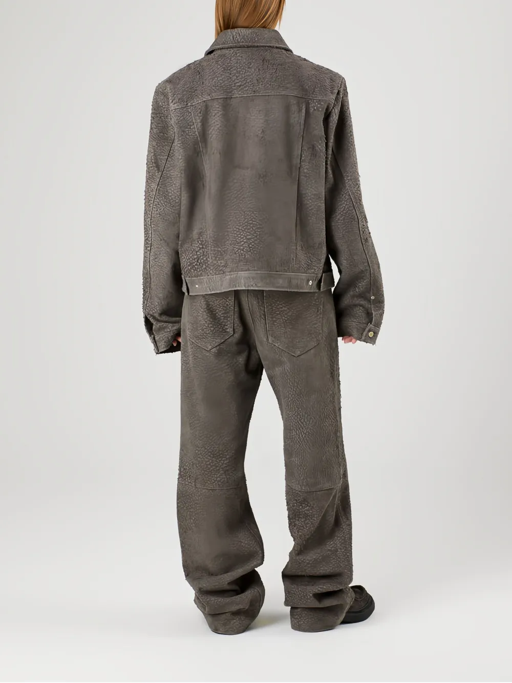 Camperlab Leather Jacket In Grey