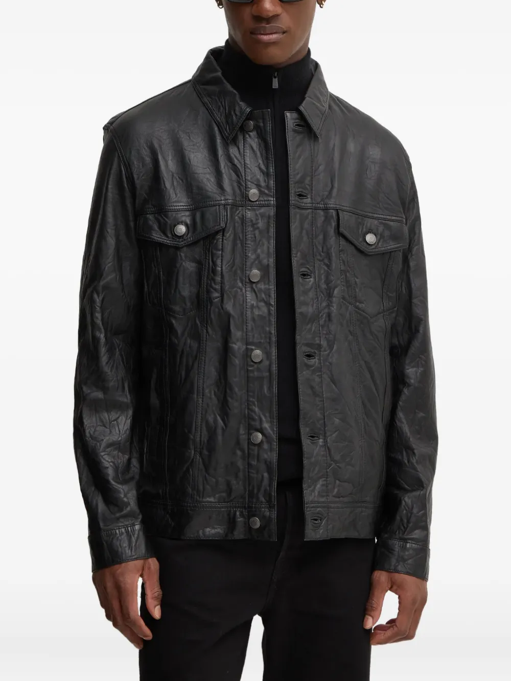 Zadig&Voltaire leather button-fastening jacket | Black | Image 1