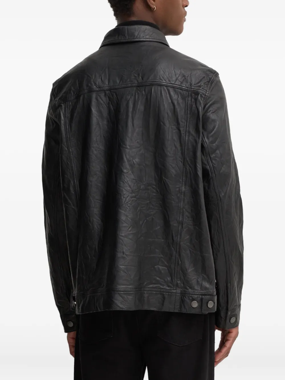 Zadig&Voltaire Leren jack met knoopsluiting Zwart