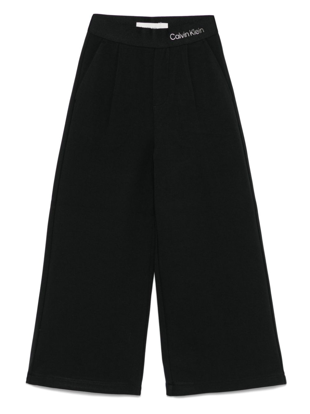 Calvin Klein Kids logo-waistband trousers - Black