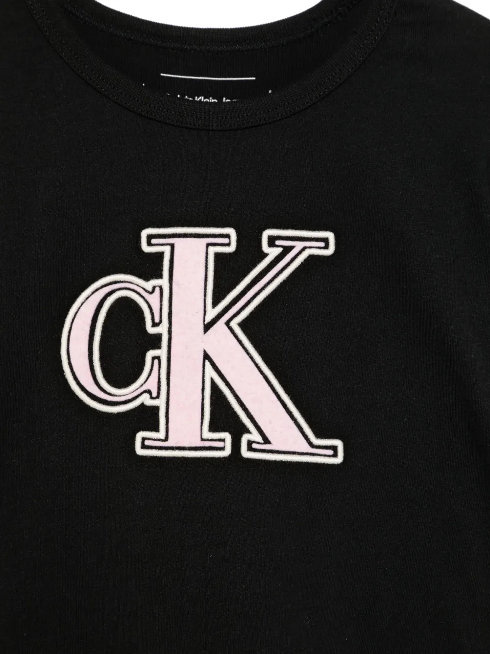 Calvin Klein Kids T-shirt met geborduurd logo Zwart
