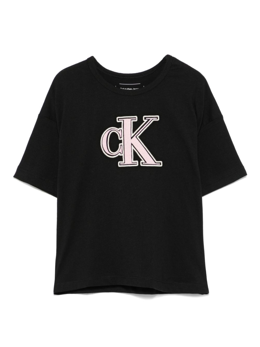 Calvin Klein Kids logo-embroidered T-shirt - Black