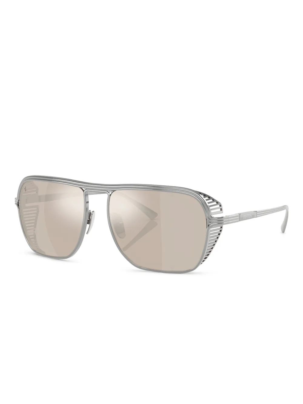 Ferrari Logo-engraved Sunglasses In Brown
