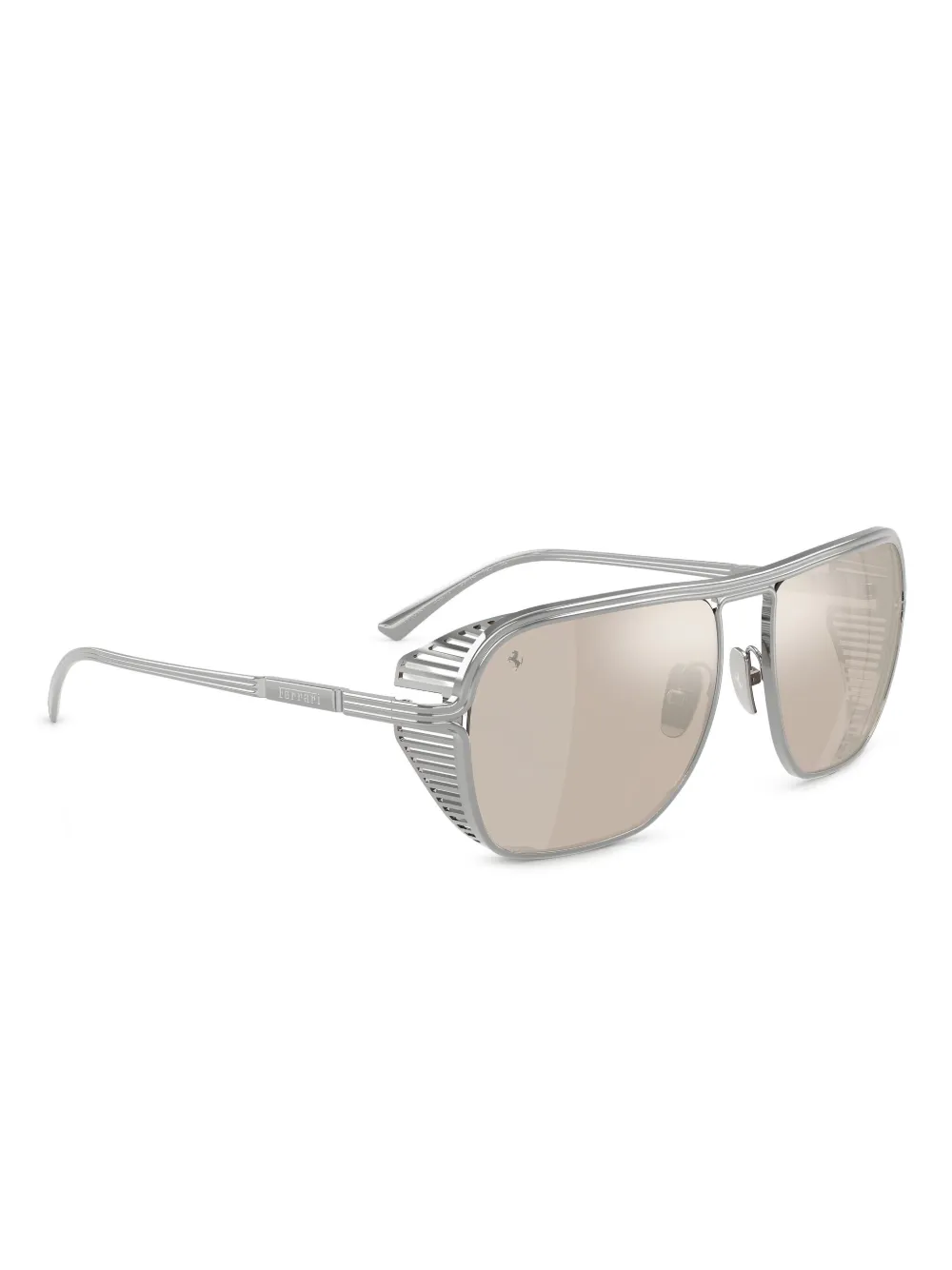 Ferrari Logo-engraved Sunglasses In Brown