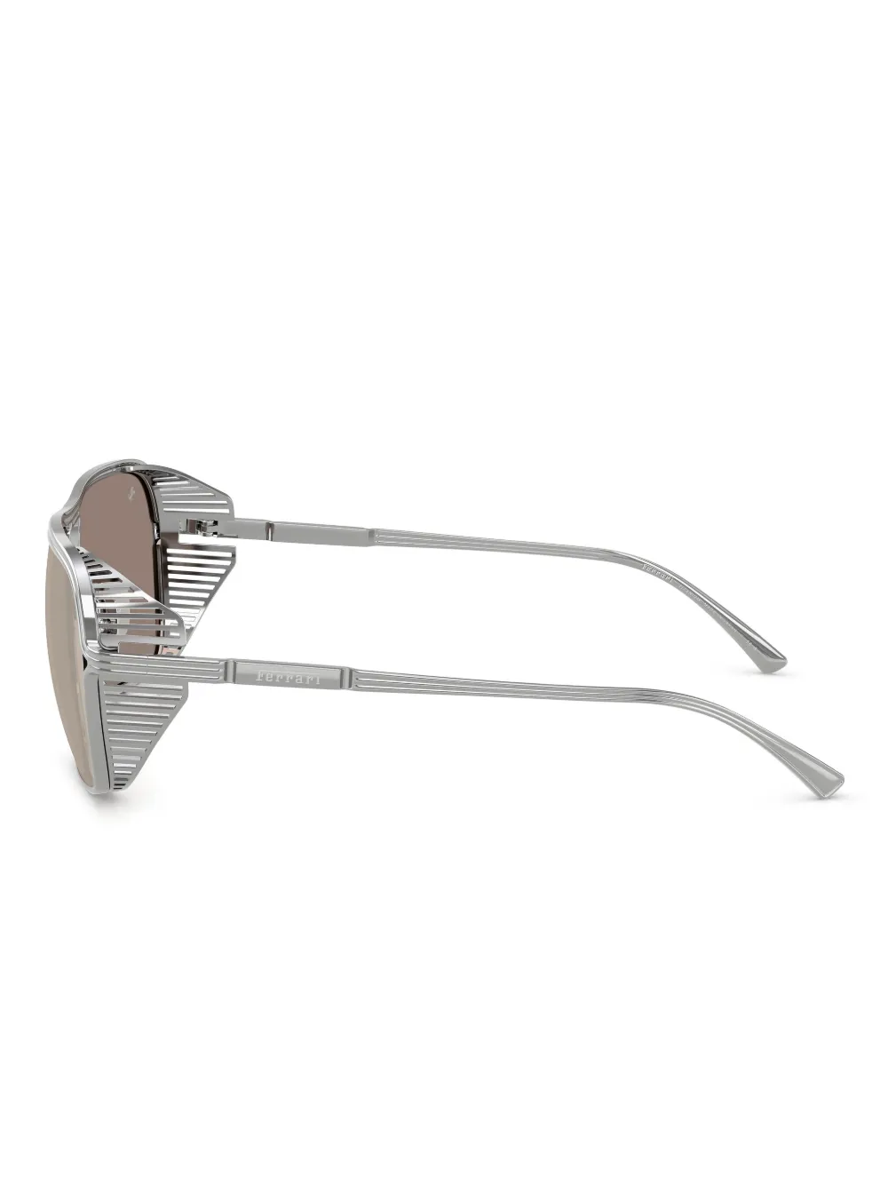 Ferrari Logo-engraved Sunglasses In Brown