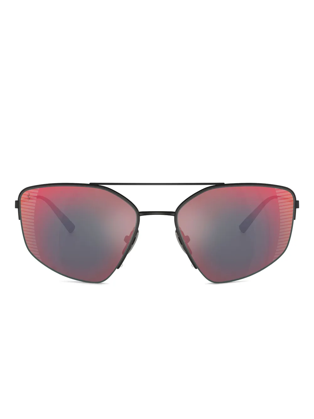 Ferrari - Óculos de sol com lentes espelhadas - unissex - Titânio - 63 - Preto