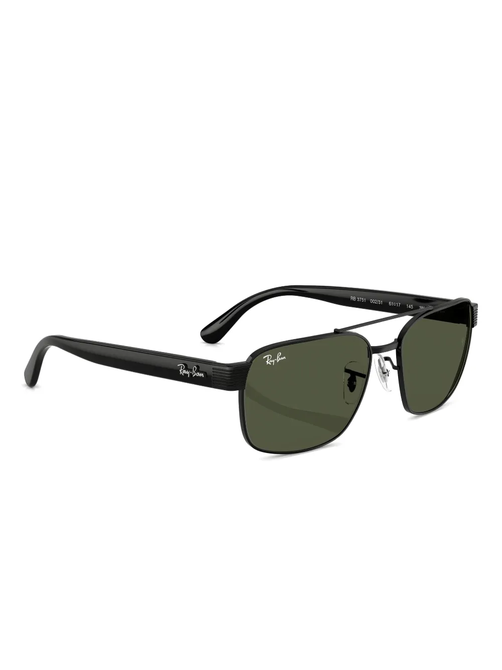 Ray Ban Rb3751 Sunglasses Black Frame Green Lenses 58-17 In Schwarz