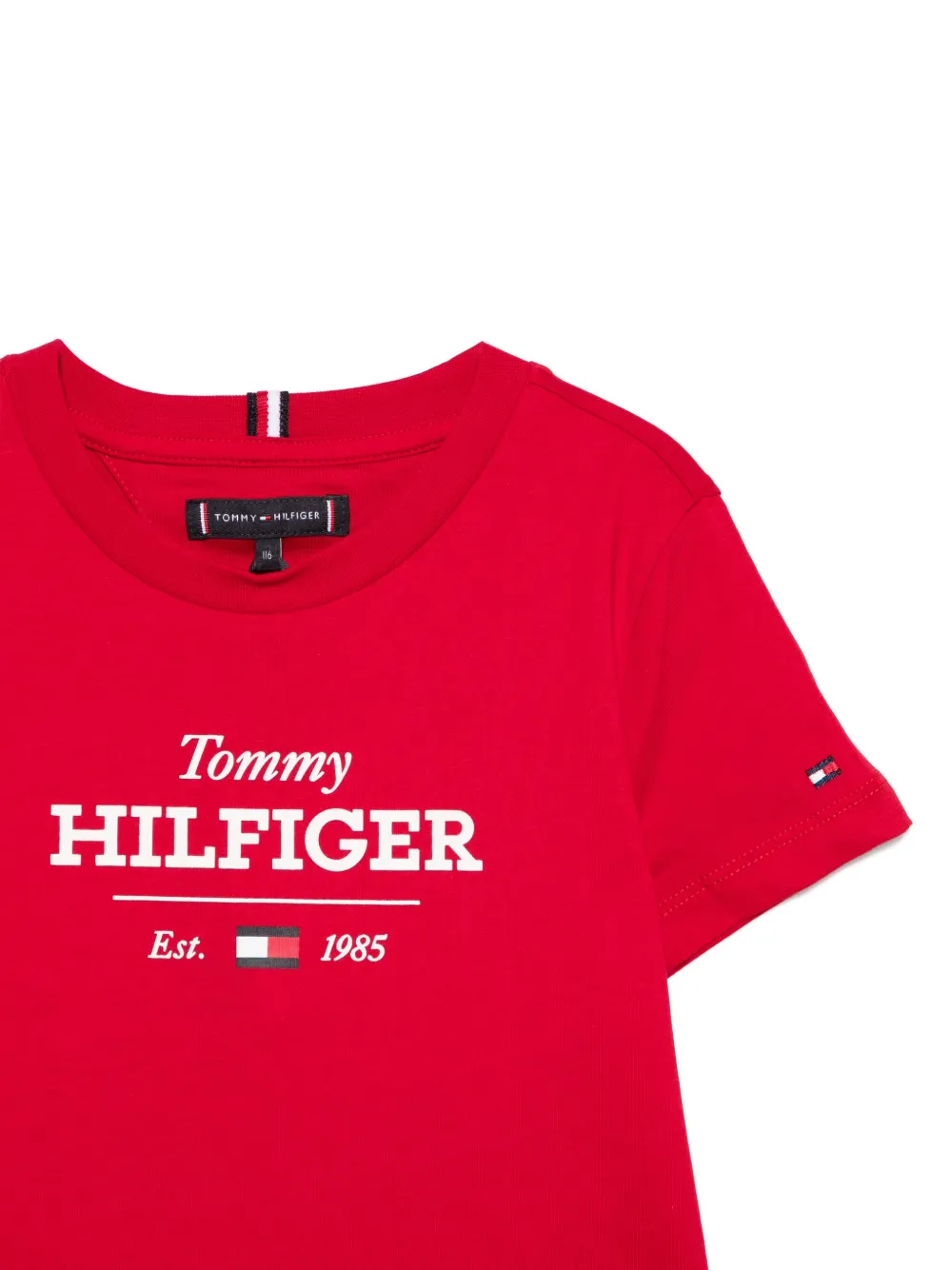 Tommy Hilfiger Junior T-shirt met logoprint Rood