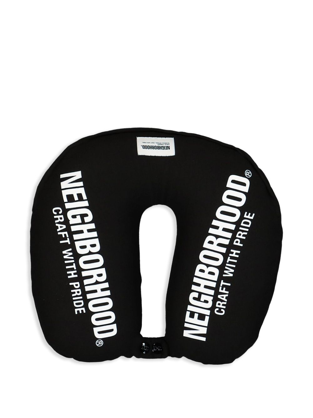 Neighborhood logo-print neck pillow - Black