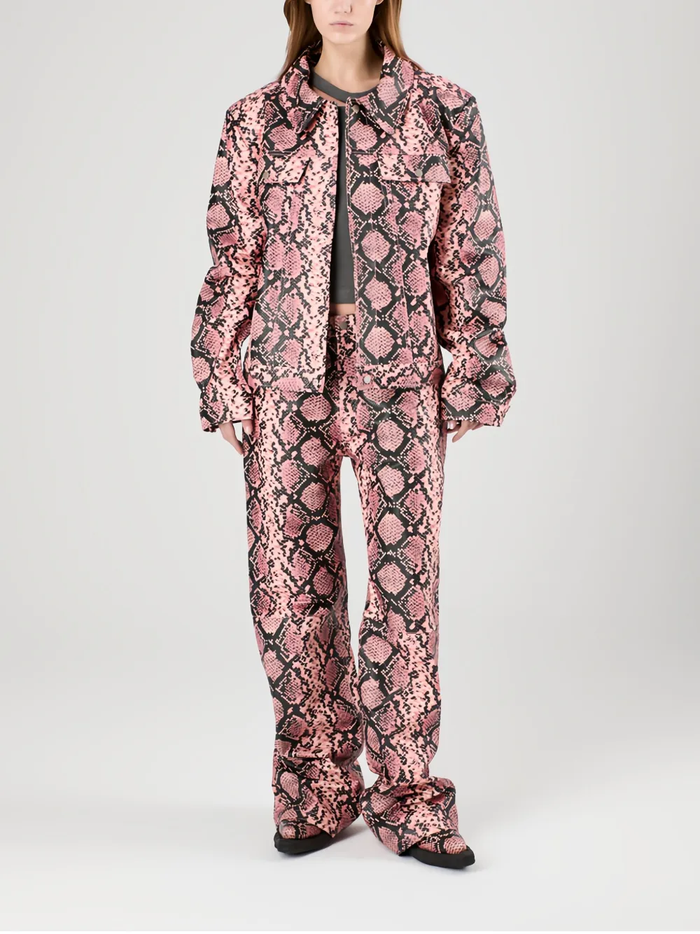 Camperlab Leather Jacket In Pink