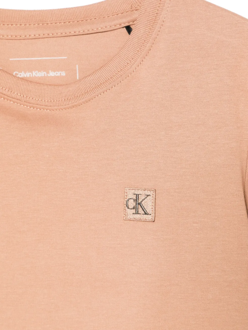Calvin Klein Kids T-shirt met logopatch Bruin
