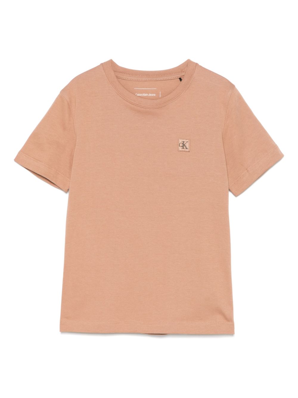 Calvin Klein Kids logo-patch T-shirt - Brown