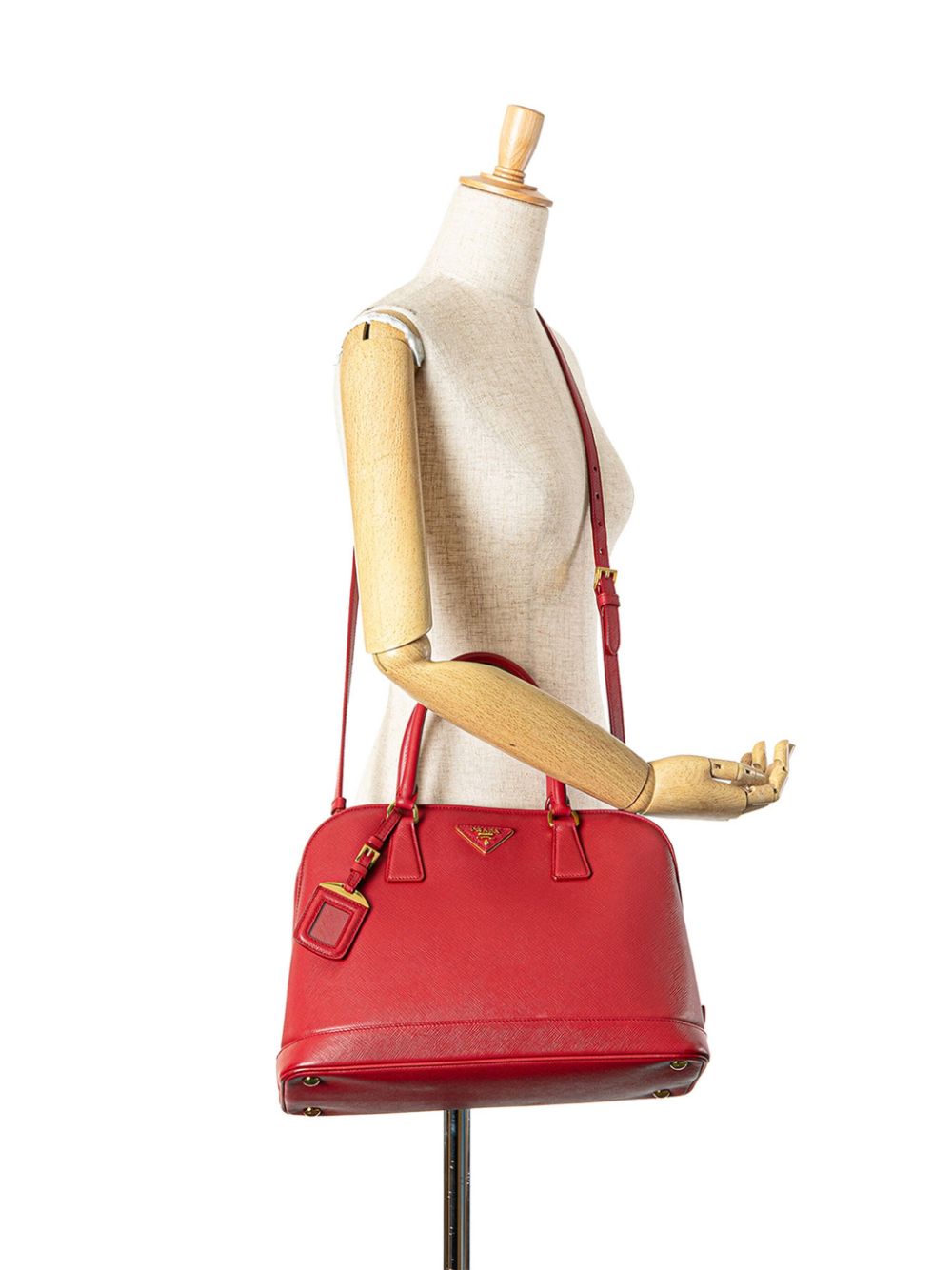 Prada Pre-Owned 2010-2020 Medium Saffiano Lux Open Promenade satchel - Rood