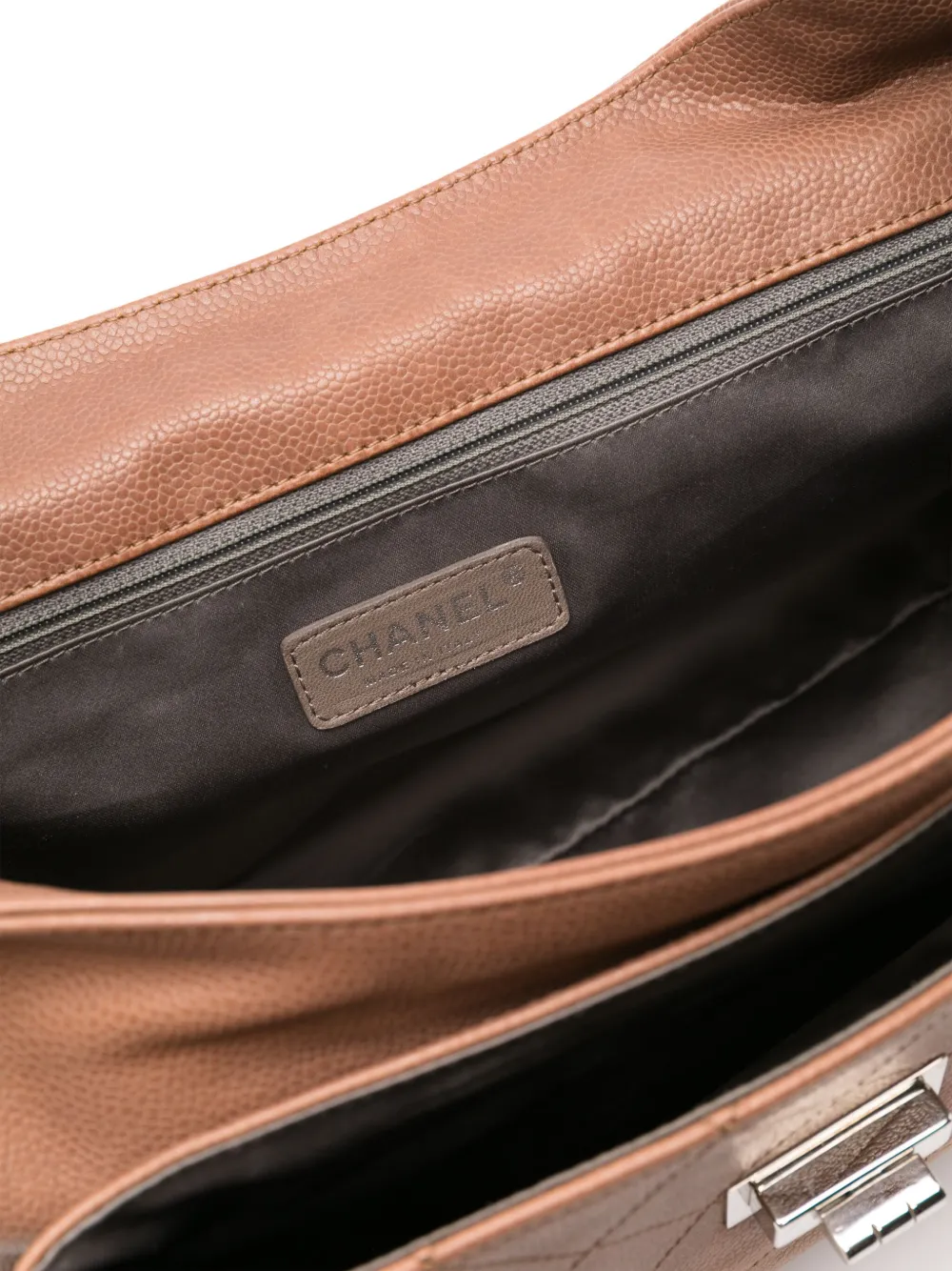 Pre-owned Chanel 2008-2009 Leather Tote Bag In Brown