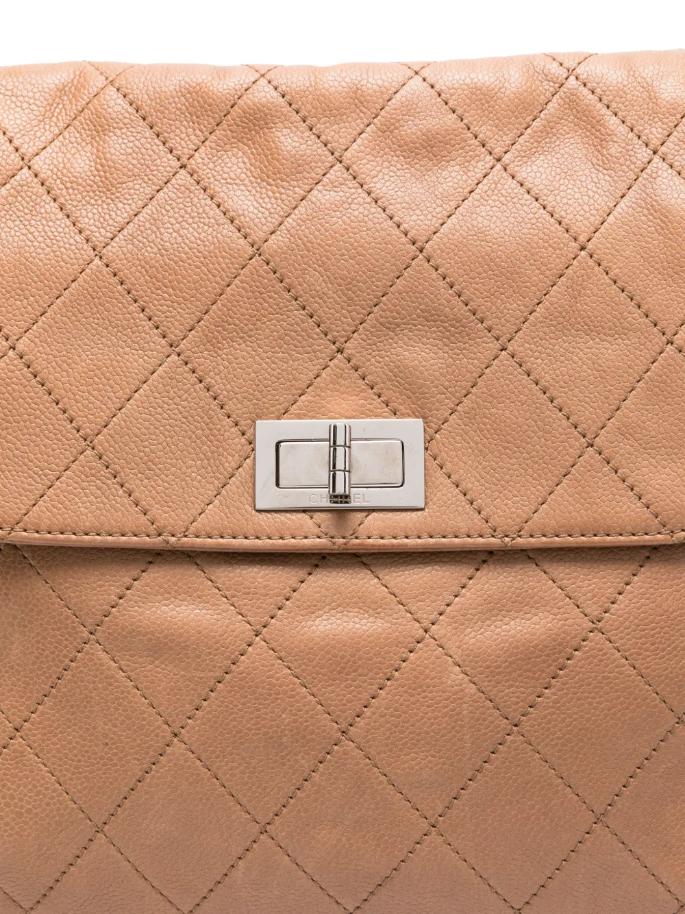 Pre-owned Chanel 2008-2009 Leather Tote Bag In Brown