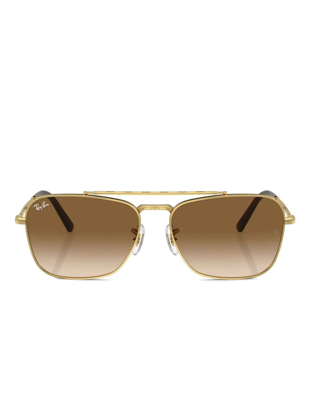 Ray-Ban スクエアフレーム サングラス - ゴールドトーン Ray-Ban スクエアフレーム サングラス - ゴールドトーン