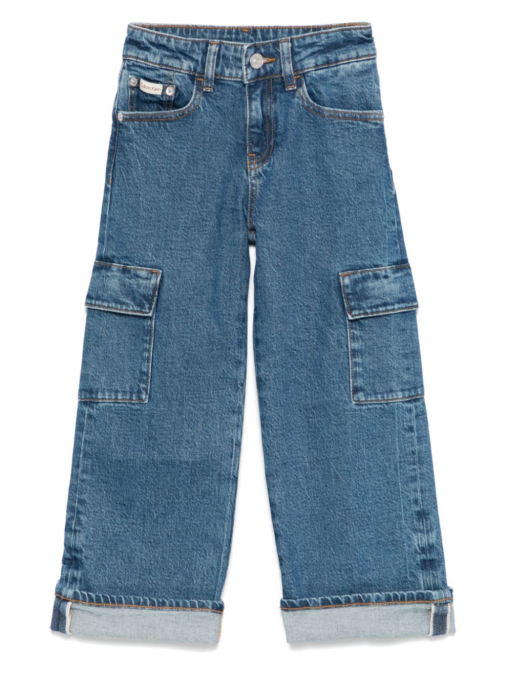 Calvin Klein Kids Jeans met wijde pijpen Blauw