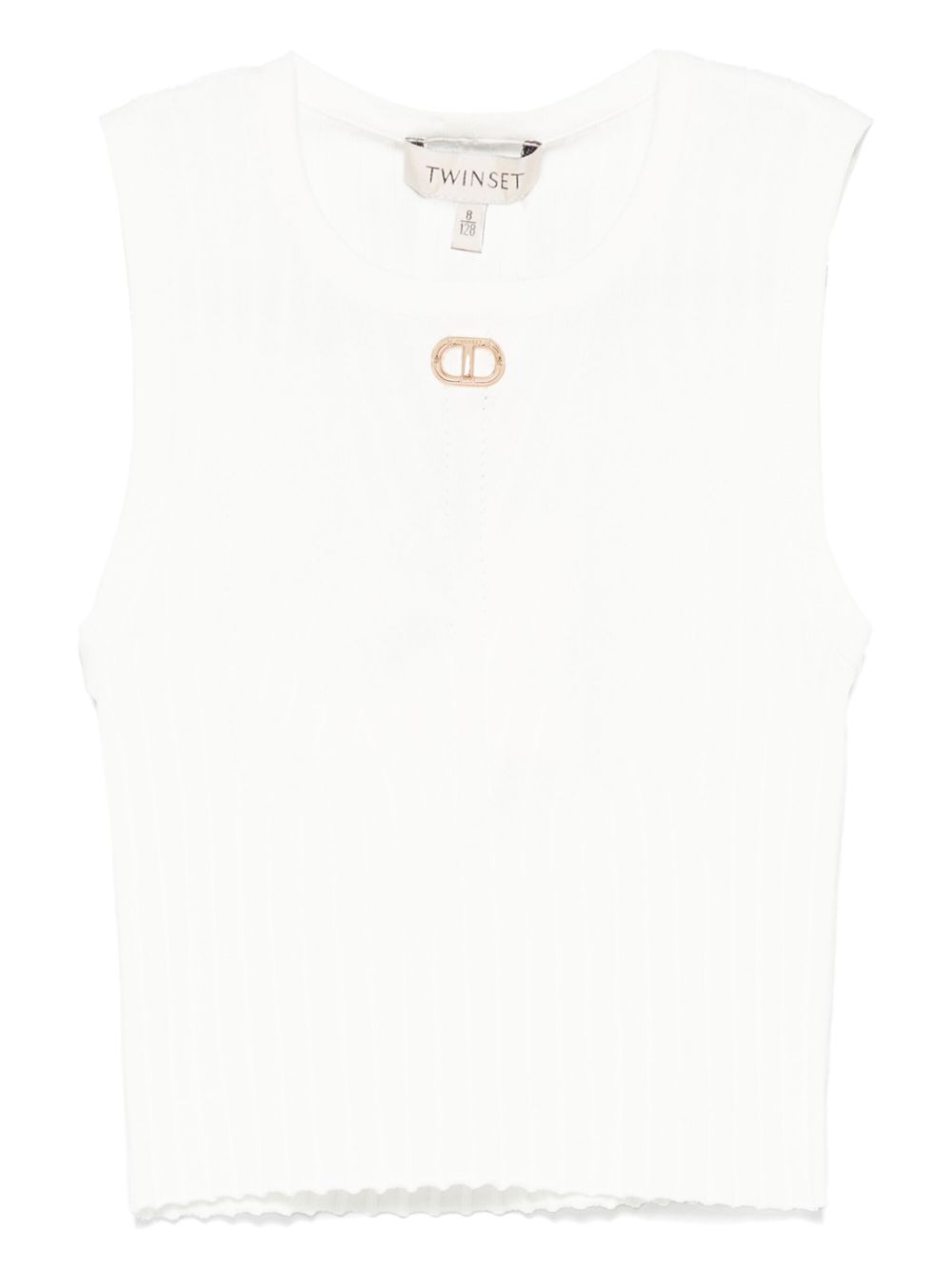 TWINSET Kids Geribbelde tanktop Wit