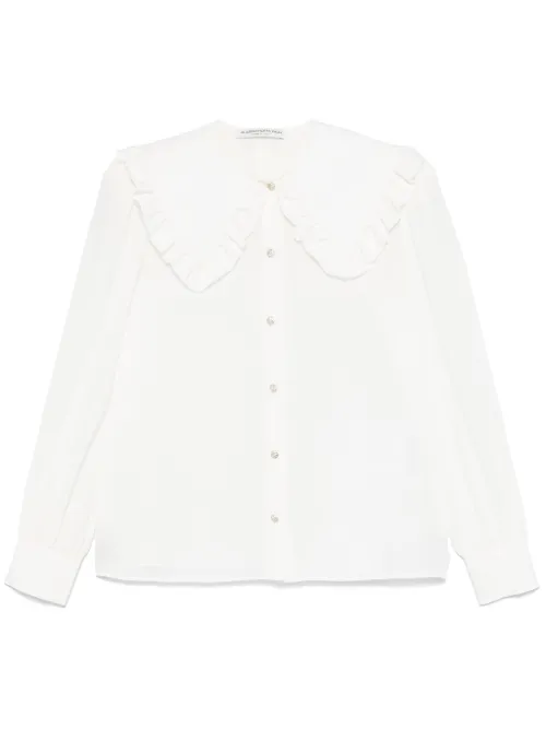 Blouse en soie à col claudine - Alessandra Rich - Modalova