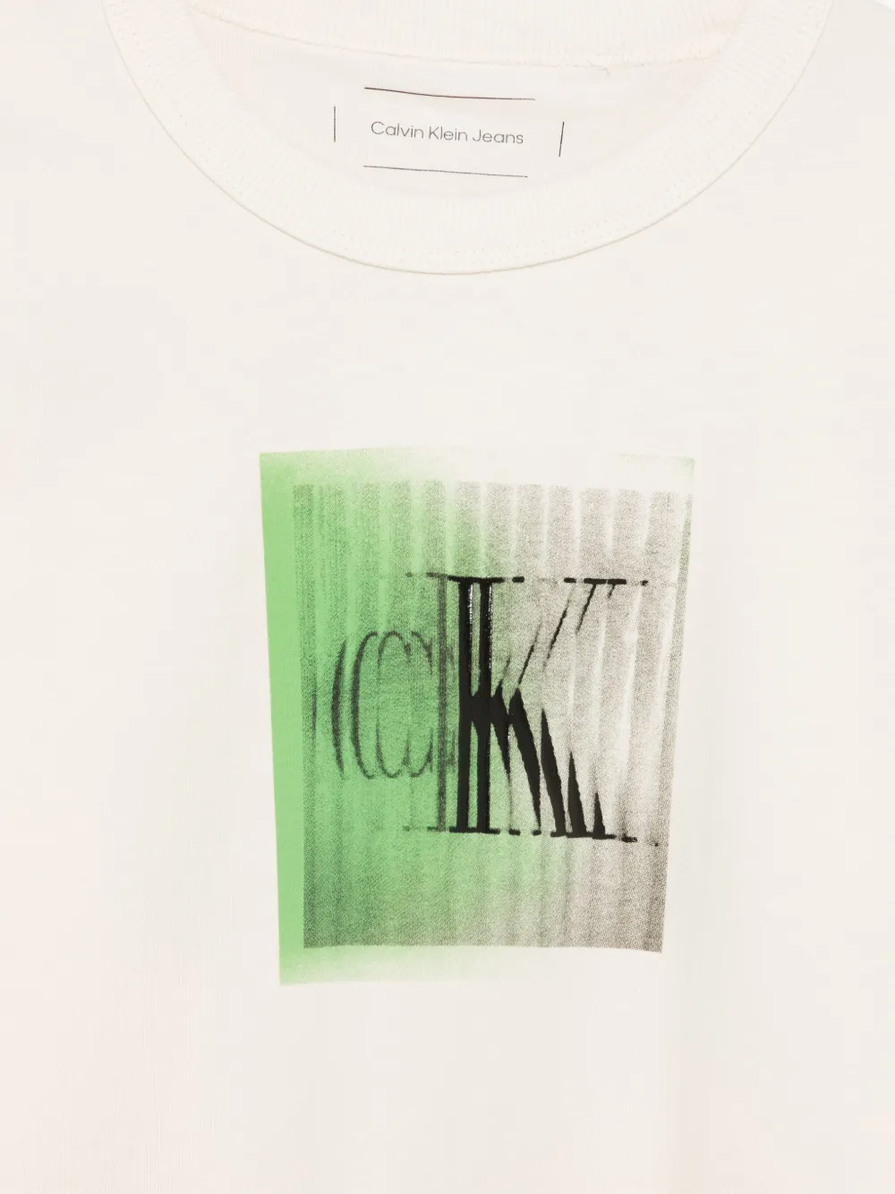 Calvin Klein Kids T-shirt met logoprint Beige