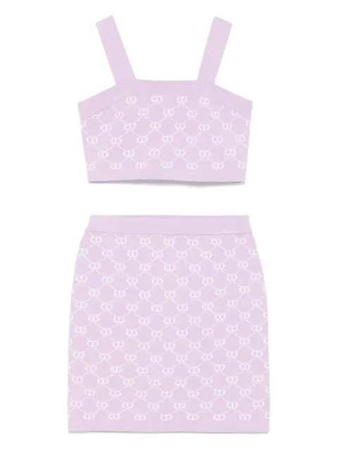 TWINSET Kids logo-intarsia skirt set