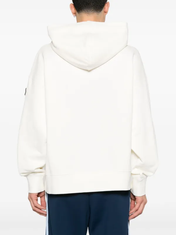 Palm Angels x Moncler Racing Logo Hoodie | White | FARFETCH