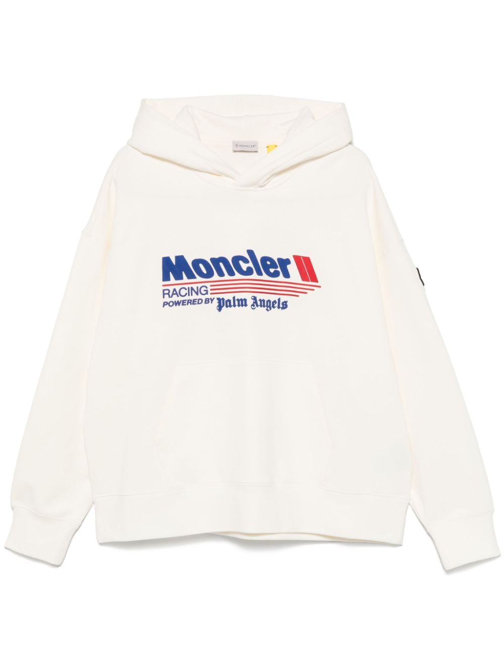 Palm Angels x Moncler Racing logo hoodie - White