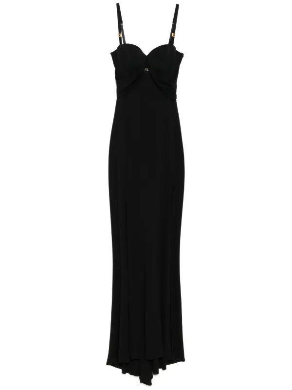 elisabetta franchi jewelled bow jersey maxi dress Elisabetta Franchi Jewelled Bow Jersey Maxi Dress | Brown