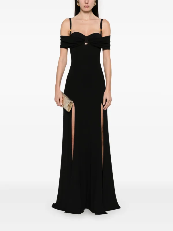 パーティードレス Elisabetta Franchi Fitted Black Evening Dress With Draped Elisabetta Franchi Black Tie Dresses for Women | Lyst