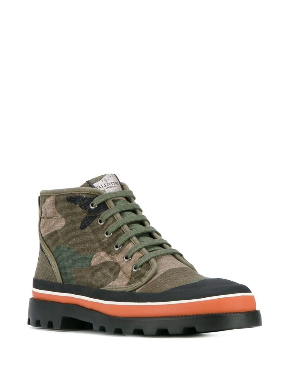 Valentino Garavani camouflage-print boots Groen