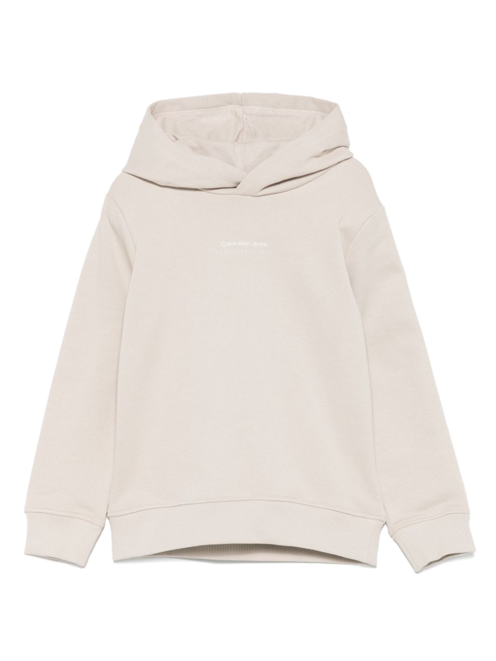 Calvin Klein Kids Hoodie met logo-reliëf Beige