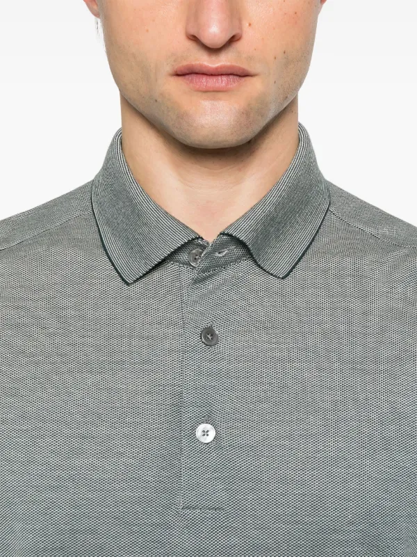 Zegna Piqué Polo Shirt Grey FARFETCH IN